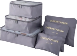 Set aus Reise-Organizern für Koffer und Kleiderschrank (6-tlg.) – Schwarz