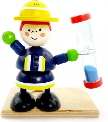 Hourglass with firefighter figurine for children