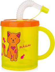 Kids’ cup with straw, cat, 260 ml