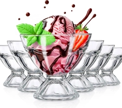 Glasbægre til is 100 ml, sæt med 6 stk.