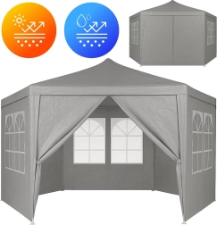 Padiglione da giardino 2x2x2 m con finestre grigio MultiGarden