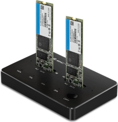 Docking station per 2× SSD M.2 SATA (NGFF) con USB‑C Qoltec