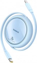 Samodejno navijajoči polnilni kabel Baseus Free2Pull USB‑C na Lightning 20 W, moder