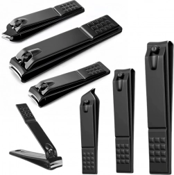 set črnih ščipalk za nohte, 3 kosi – velike, male in poševne