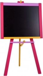 Staande krijtbord van beukenhout 100 × 56 cm – Roze
