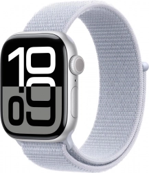 Apple Watch Series 10 GPS aluminijasto ohišje 42 mm srebrno z modrim športnim paščkom
