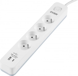 Presa multipla con protezione da sovratensione EVER Protect, 4 prese con USB-A e USB-C, 3,4 A