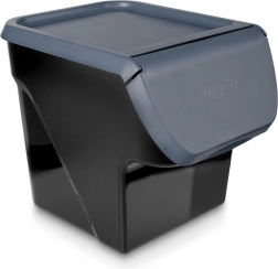 Storage box for vegetables and fruit with lid, anthracite, 13 l