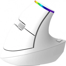 Mouse wireless verticale Delux M618C RGB bianca