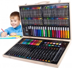 Set di disegno artistico in custodia di legno