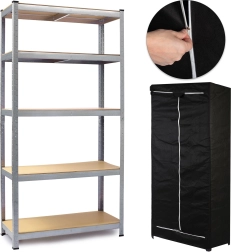 Metal shelving unit 180 × 90 × 40 cm with free cover Humberg