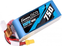 Batteria LiPo 3S 11,1 V 750 mAh 60C con connettore XT30 Gens Ace