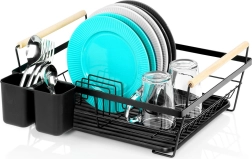 črn odcejevalnik za posodo 45 × 33 × 18 cm