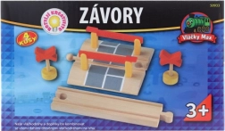 Železniční přejezd se závorami a značkami