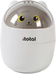 Mini desk trash can grey cat