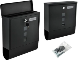 A4 Letter Mailbox with Newspaper Holder – Black