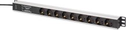 Presa multipla rack DIGITUS PDU 9× Schuko con protezione da sovratensione e filtro EMI/RFI, 620 mm