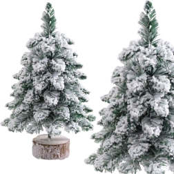 Decorative Snowy Christmas Tree on Trunk 60 × 16 cm