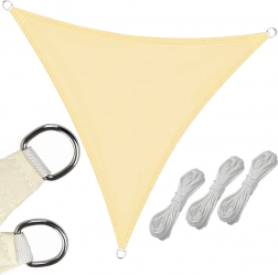 Telo ombreggiante da giardino impermeabile triangolare 3 x 3 x 3 m – color crema