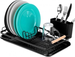 Black dish rack Radka 43 × 23.5 × 9.5 cm
