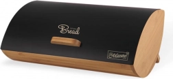 Black bread box with bamboo elements Maestro