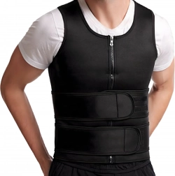 Gilet sauna fitness en néoprène pour homme – taille M, noir