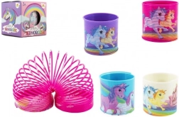 Molla a spirale in plastica con unicorni, diametro 6,5 cm