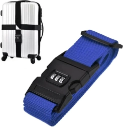 Sangle de sécurité pour valise avec cadenas à code – bleu