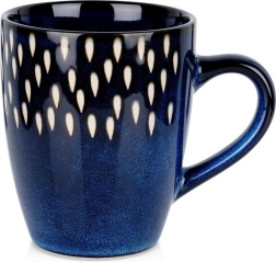 Ceramic mug 350 ml dark blue with drop pattern