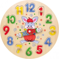 Wooden Educational Clock – Peg Puzzle with 12 Pieces, 30 cm