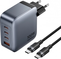 Vention network charger 3x USB-C, 1x USB-A (100W/100W/30W/30W) with USB-C to USB-C cable (1m)