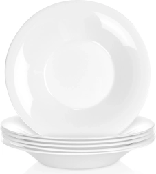 Deep opal glass plates 21.5 cm, 400 ml, 6 pcs