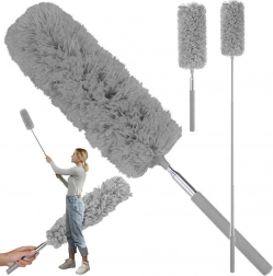 Telescopic microfiber duster with extension handle