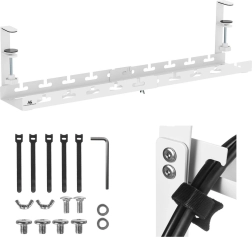Maclean kabelorganizer onder het bureau, verstelbaar, wit