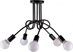 Lampadario moderno da soffitto 5x E27 – nero