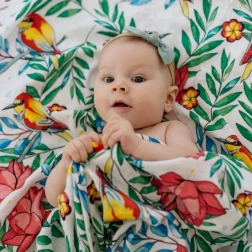 Bamboo Muslin Blanket Blooming Day 120x120 cm