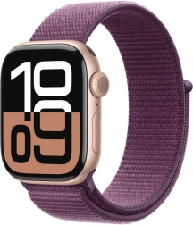 Apple Watch Series 10 GPS + Cellular 42 mm ružovo zlatý hliník so športovým remienkom Slivka