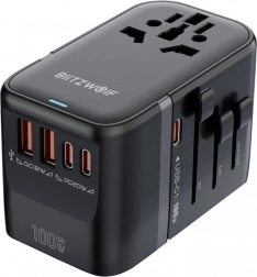 Adattatore da viaggio universale BLITZWOLF BW-TA2 con GaN 100W e ricarica rapida USB-C/USB-A