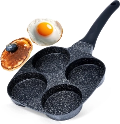 Granite egg pan with 4 holes Black Line 19 × 19 cm