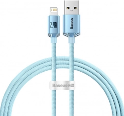 USB kabel za Apple naprave Baseus Crystal Shine, 2,4 A, 1,2 m v modri barvi
