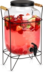 Glasdrikkedispenser med hane og stativ 8 l