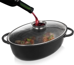 Cocotte ovale en granit avec couvercle 8 l, 45 × 27,5 cm