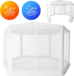 Kerti pavilon sátor 2x2x2 m szúnyoghálóval Fehér MultiGarden