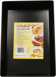 Teglia da forno con fondo testurizzato 36 × 24,5 × 6 cm, nera, antiaderente