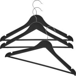 zwarte draaibare kledinghanger, set van 3 stuks, 42,5 × 24 cm