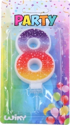 Party Candle Number 8 Stars