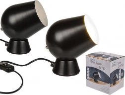 Lampada da tavolo in metallo nera