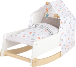 Doll Cradle SMALL FOOT Little Button with Canopy