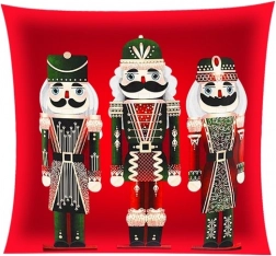 Fodera in peluche per cuscino 40 × 40 cm con motivo NUTCRACKER – Schiaccianoci