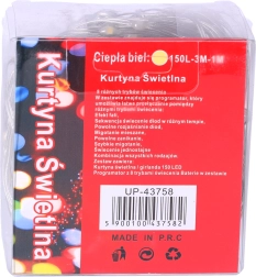 Baterijske svjetlosne zavjese 3 m – toplo bijela